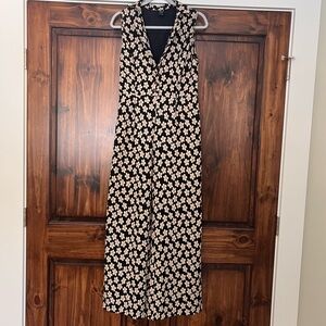 Cider Black Maxi Dress with Cream Floral Print